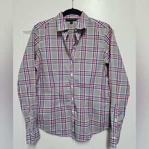 Brooks Brothers 346 Classic Plaid Button Shirt, Blue, White & Pink.